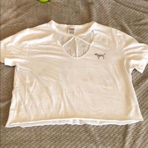 Crop white shirt from Pink